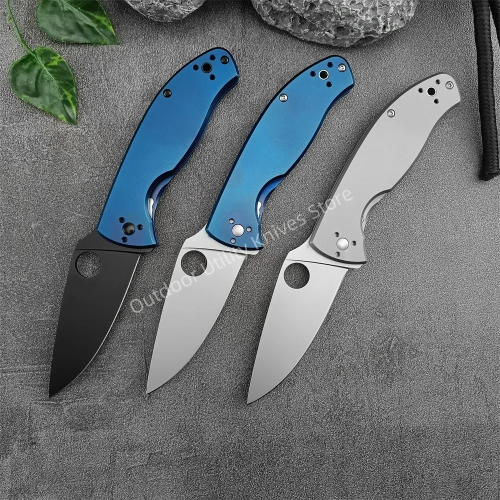 High Hardness Folding Knife C122 Titanium Alloy Handle Knife High Quality Pocket Knife Outdoor EDC Survival Camping Hunting Tool