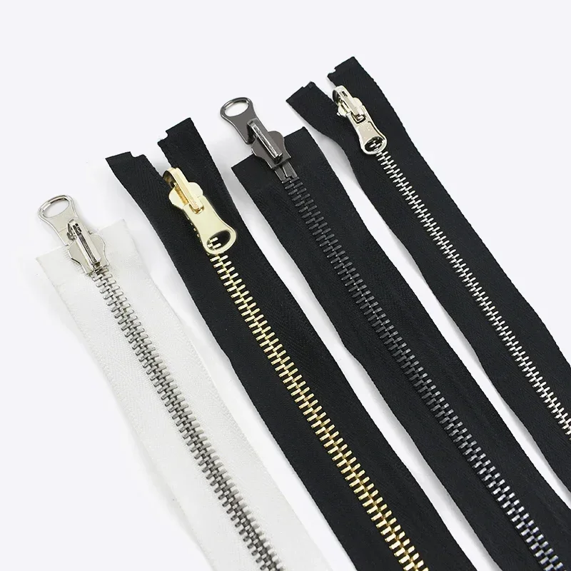 Meetee 1Pc 70-100cm 5# 8# Metal Rotary Slider Open-End Zipper Reversible Double Sided Zippers for Jacket Sewing Spin Zip Head