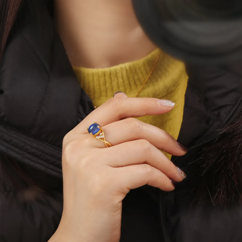 Temperature Control Color Retro Adjustable Mood Rings Oval Moon Stone Changing Color Ring Fashion Jewelry