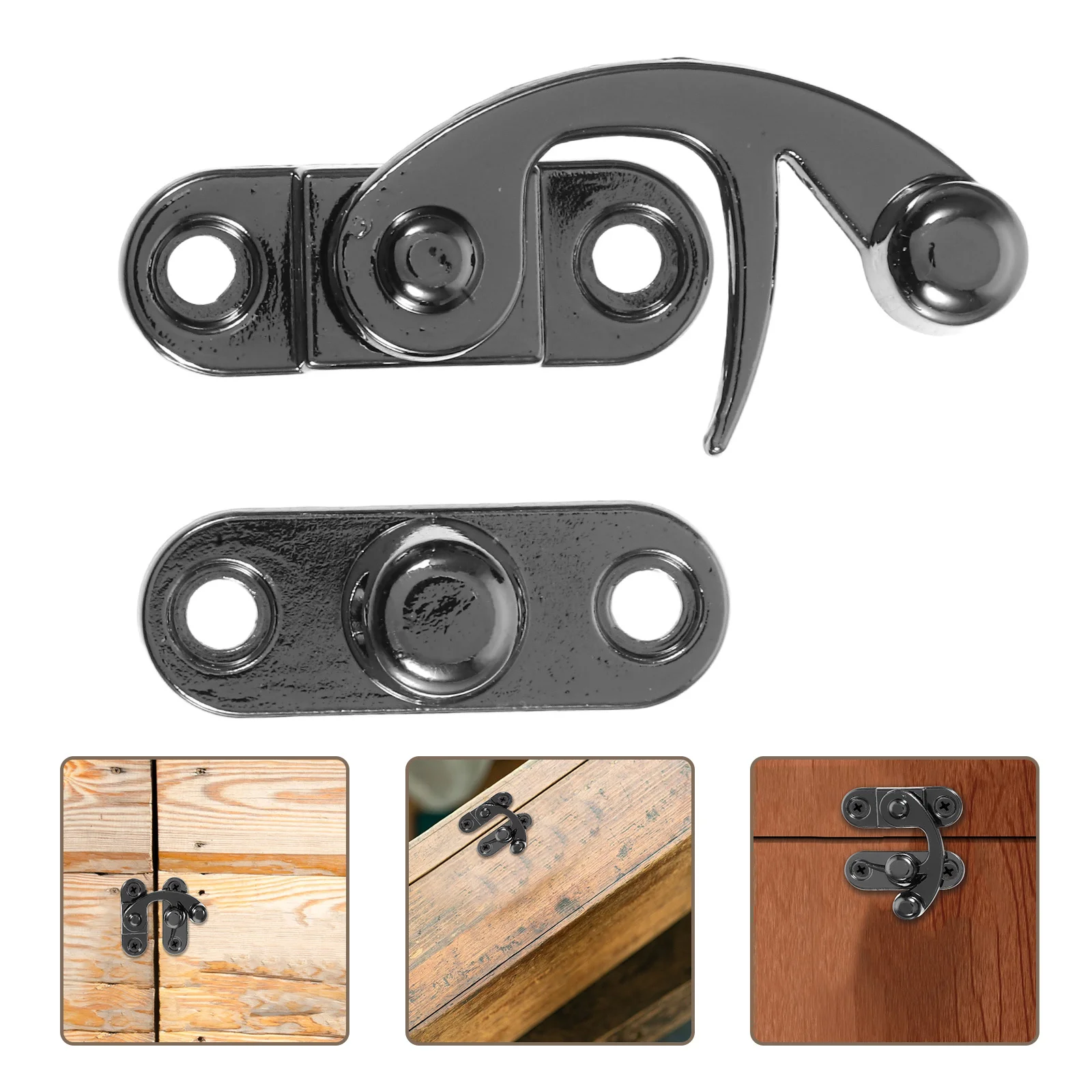 

2pcs Vintage Alloy Latch Box Wood Box Latch Hook For Jewelry Cabinet Wood Boxes Toggle Lock Clasp Hardware Latches Hasp