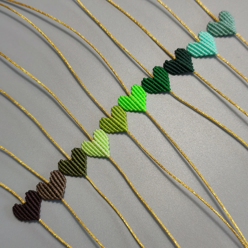 Bohemia Heart Shaped Love Lucky Rainbow Braided Bracelet Simple Trendy Ladies Thread Handmade Jewelry Best Gift