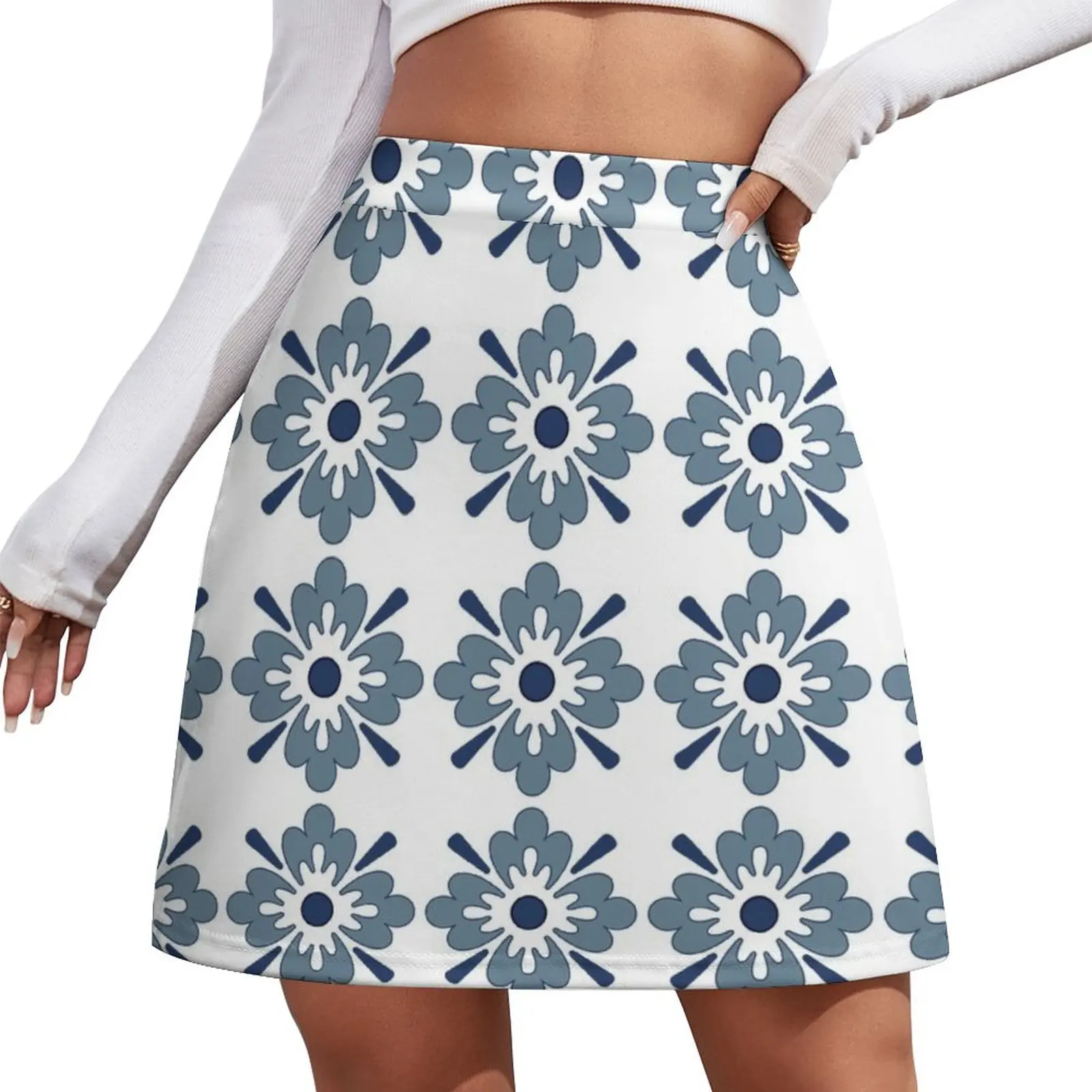 

Floral pattern Mini Skirt fairy grunge Skirt satin Short skirt woman