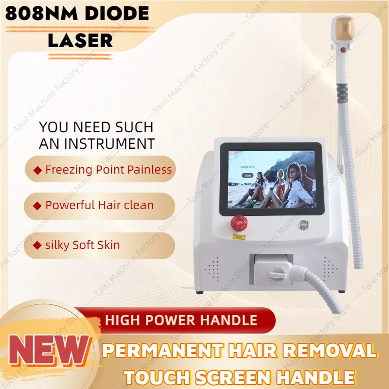 

Best 808NM Alexandrite Laser Diode 3000W Ice Platinum Cooling Head Permanent Painless Whole Body Hair Removal Instrument