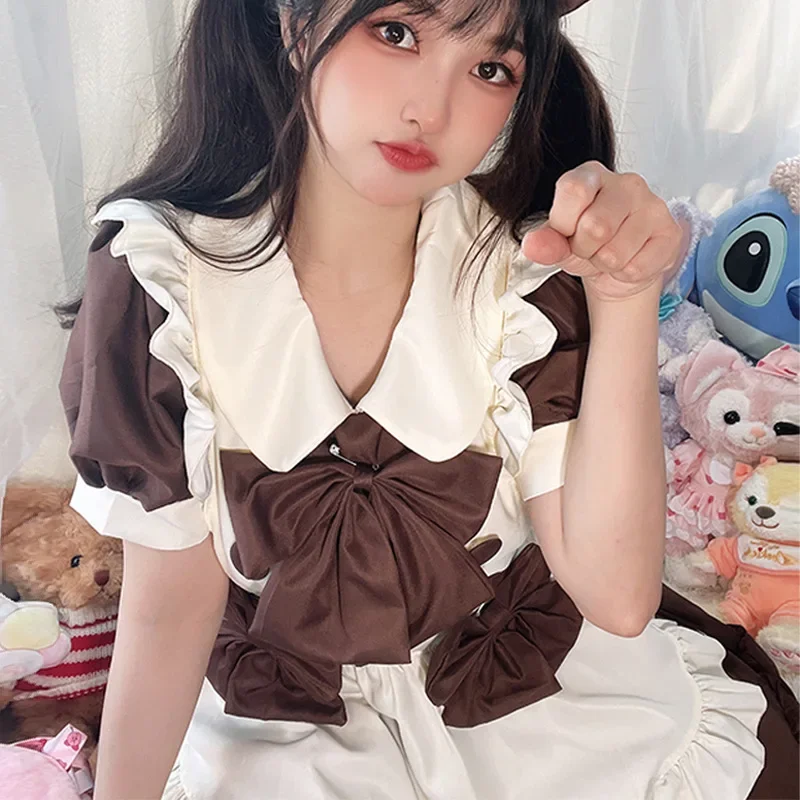 

Chocolate maid dress, coffee shop maid dress, Lolita cute dress, Lolita Loli dress, maid dress, soft girl
