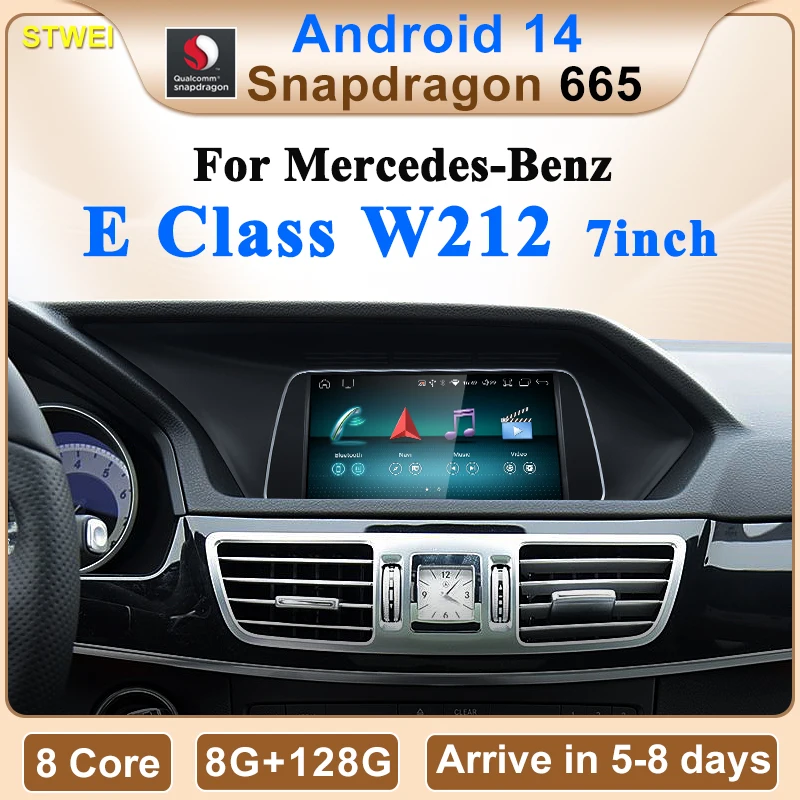 STWEI Qulacomm Snapdragon 6125 665 Android 14 Für Mercedes Benz E Klasse W212 Drahtlose CarPlay Auto Auto Multimedia Player