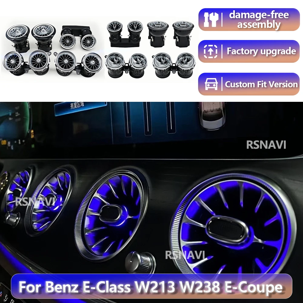 

RGB color streamer For Benz E-Klass Coupe AMG W213 W238 2016-2023 Car Turbo Shape Nozzle Conditioning Vents Ambient Light