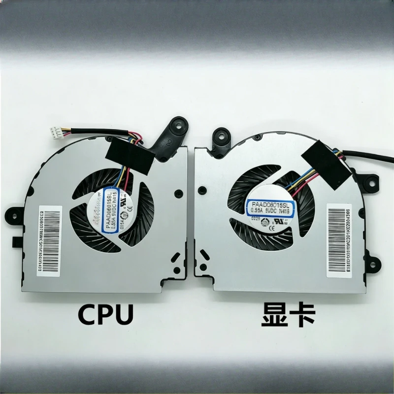 2pcs For MSI GF75 Thin 8RC 8RD 9SC 9SD MS-17F3 CPU GPU Cooling Fan PAAD06015SL