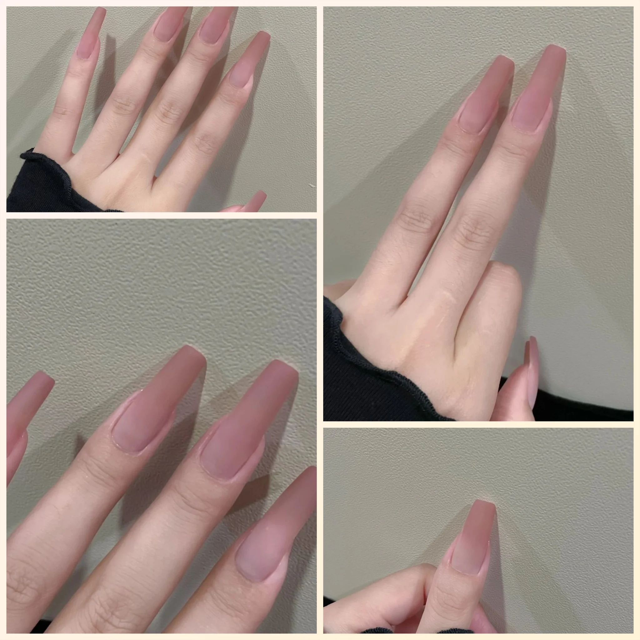 

10pcs/set Long nails for women girls Pink nude Ballerina tips Wearable Simple press on false nail art