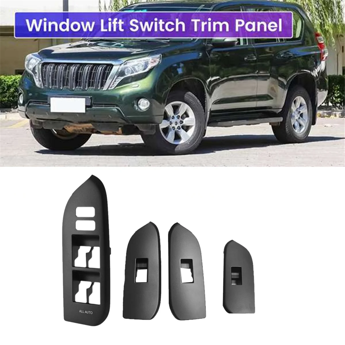 Car Window Lock Glass Lift Switch Trim Panel Cover 74232-60600-C0 74231-60630-C0 for Toyota Prado LC150 2010-2019 LHD