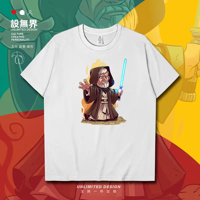 Star Wars - Obi-Wan Kenobi - Camiseta informal de manga corta con dibujos animados para niños y niñas, moda infantil para Europa y América