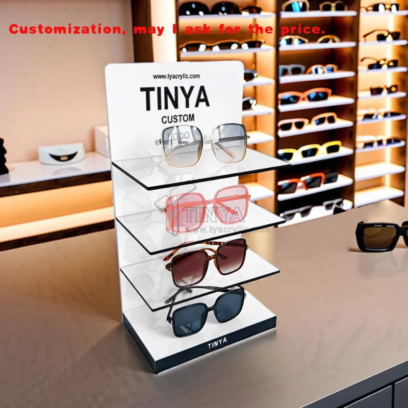

на заказ.Акриловые очки на заказ. Роскошный настольный дисплей. Акриловая многослойная настольная подставка для солнцезащитных очков.