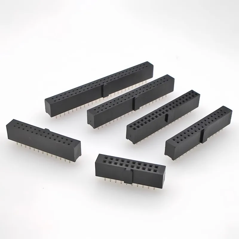 100pcs 2.54mm Fool-proof double row female with bumps Pin header socket connector plastic height 8.5  Straight needle