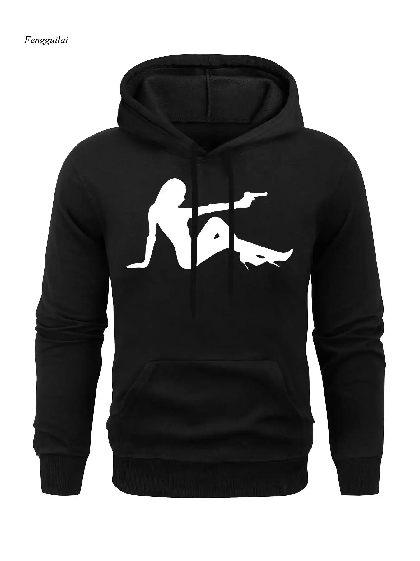 

Толстовка с капюшоном и принтом Western Cowboy Gun-Slinging Silhouette — тяжелый пуловер с передним карманом