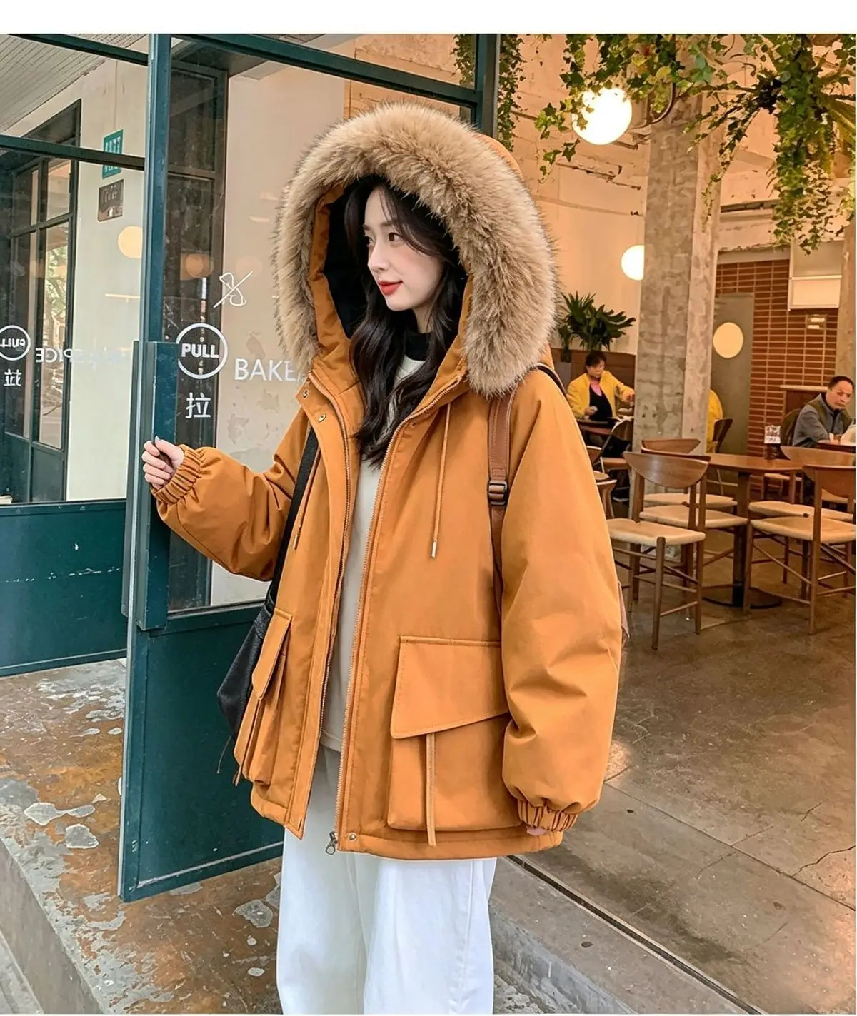 Detachable Large fur collar Plush Thick Cotton Jacket 2026 Autumn Winter New Warm Parker COAT Women's Medium long Cotton Jackets