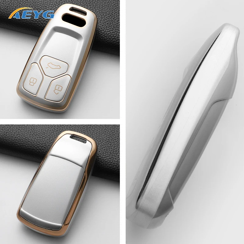 Nueva funda suave de TPU para llave remota de coche, carcasa para Audi A4 B9 A5 A6 8S 8W Q5 Q7 4M S4 S5 S7 TT TTS TFSI RS, accesorios protectores