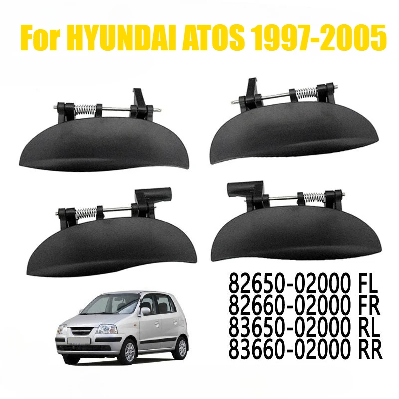1Pc Black Exterior Door Handle for HYUNDAI ATOS 1997-2005 Outside Front Rear Left Right Door Handle 82650-02000 83660-02000