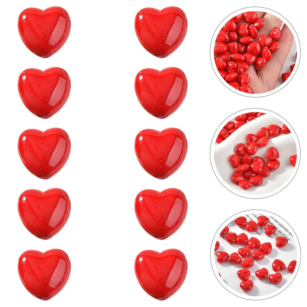 

10Pcs Heart Plastic Spacer Beads for DIY Jewelry Making Bracelet Necklace Accessories Love Beads Jewelry Making Accessories