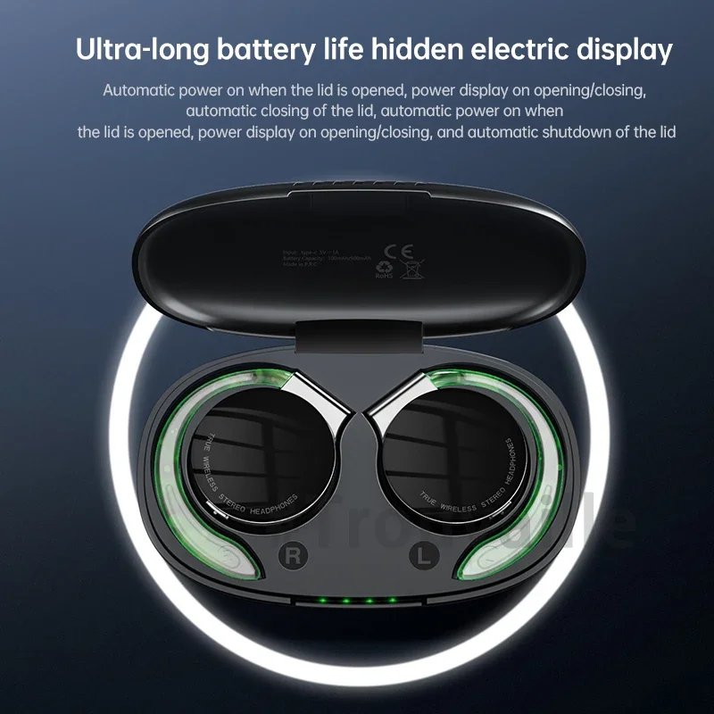 Tws esportes fones de ouvido com microfone à prova dwaterproof água gancho fone bluetooth sem fio para esportes correndo handsfree fone de ovido