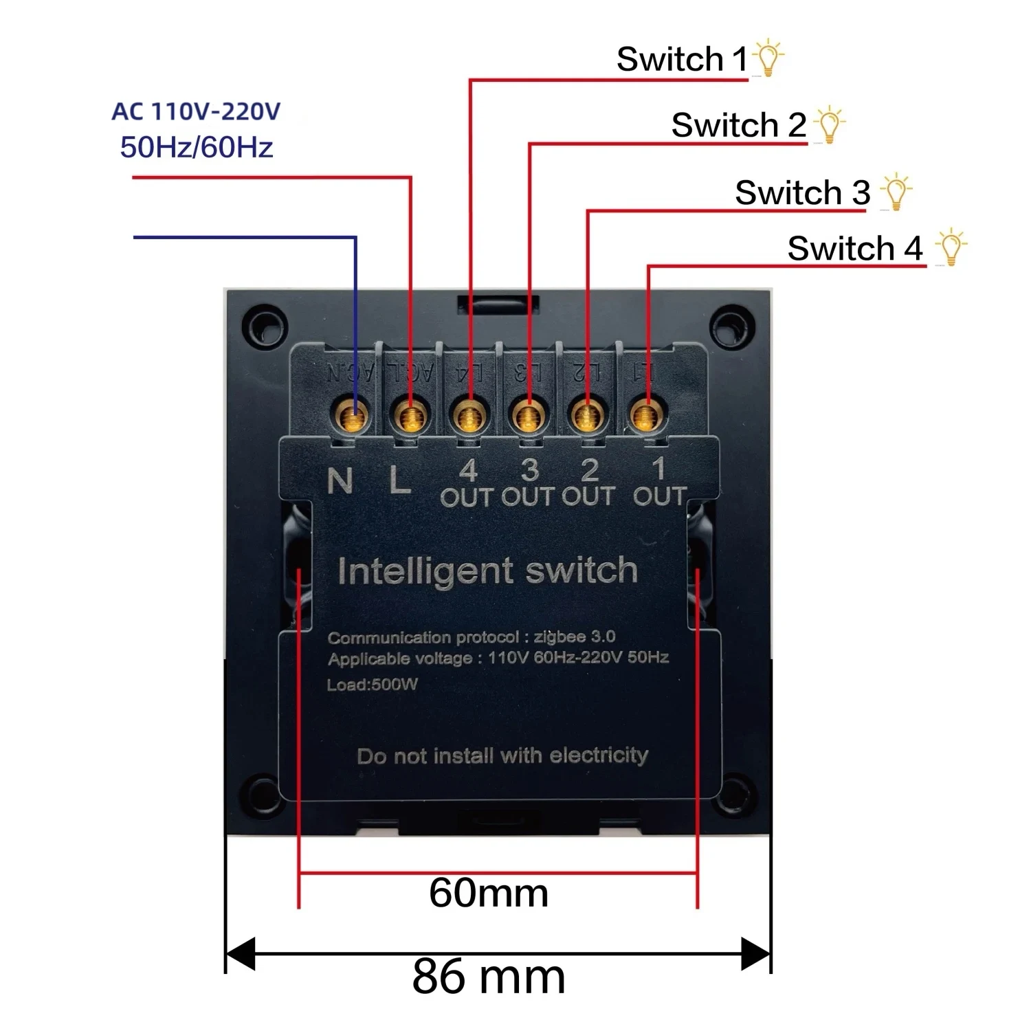 M8Pro Tuya Smart Life Zigbee 3.0 Gateway Smart Switch Panel Weather Clock Screen 4 Programmable Buttons Scene Control
