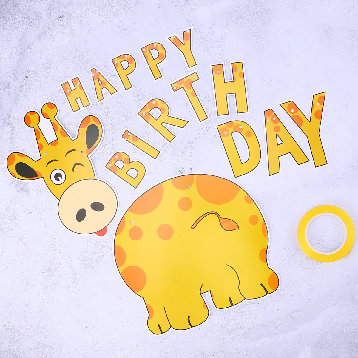 

Giraffe Pattern Birthday Banner Hand Cut Paper Flags with 5M Rope for Party Wall Window Garden Decoration Happy Birthday Letter