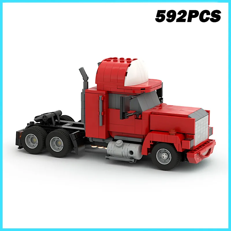 592PCS NEW MOC Heavy-Duty Transport Truck Popular Racing Movie Model Building Blocks Bricks Assembly Toy Kids Boy Birthday Gift