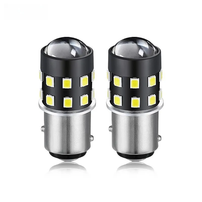 

OBOLED 100PCS S25 1157 BAY15D P21 5W Led Auto Bulb 2835 24SMD Projector Lens Yellow Car Lights 6500K White Brake Lights Lamp