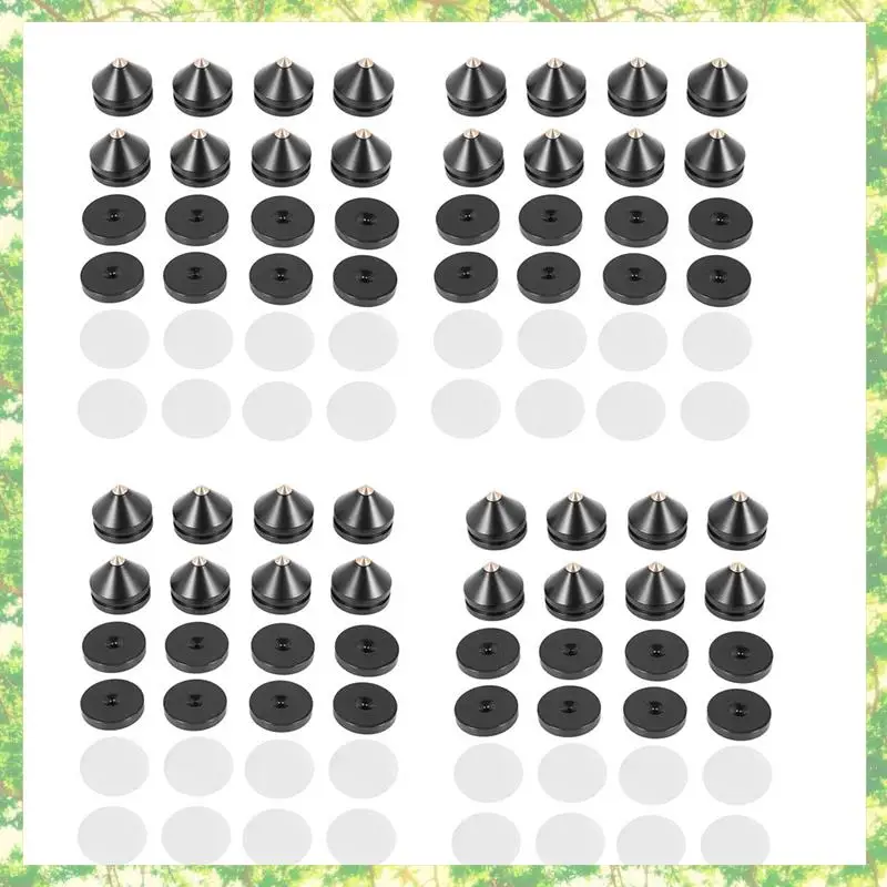 Smart-36Sets المتكلم حامل قدم وسادة للقدم سبائك الألومنيوم معدن (ليست الخشب الطبيعي) المسامير مخروط الطابق القدم مسمار M23X20