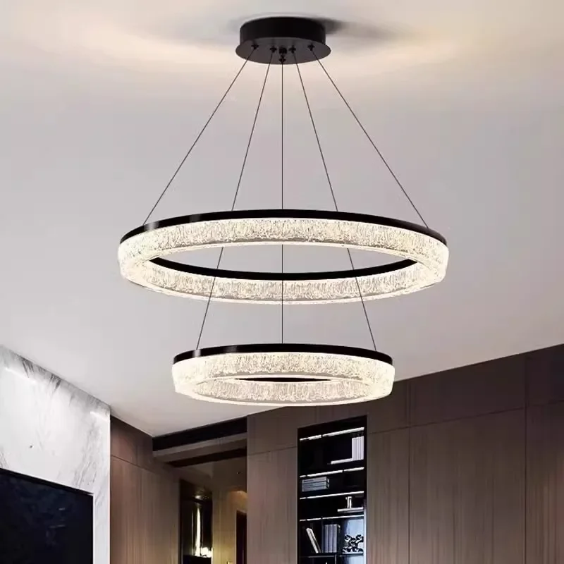

Modern Luxury Ring Resin Chandelier for Kitchen Island Dining Tables Living Room Pendant Lamp Indoor Lighting Hanging Fixture
