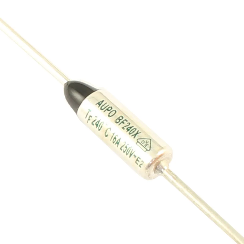 Fusible térmico de 10 piezas, BF240X, BF 240C, 240 grados Celsius, 16A, 250V, corte TF, Pellet TCO Axial, enlaces de temperatura de plomo AUPO