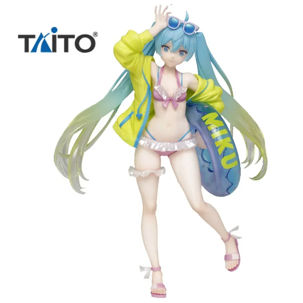 タイトボーカロイド初音ミク水着オリジナルバージョンコレクタブルアニメフィギュアアクションおもちゃ子供向けギフト18cm在庫あり