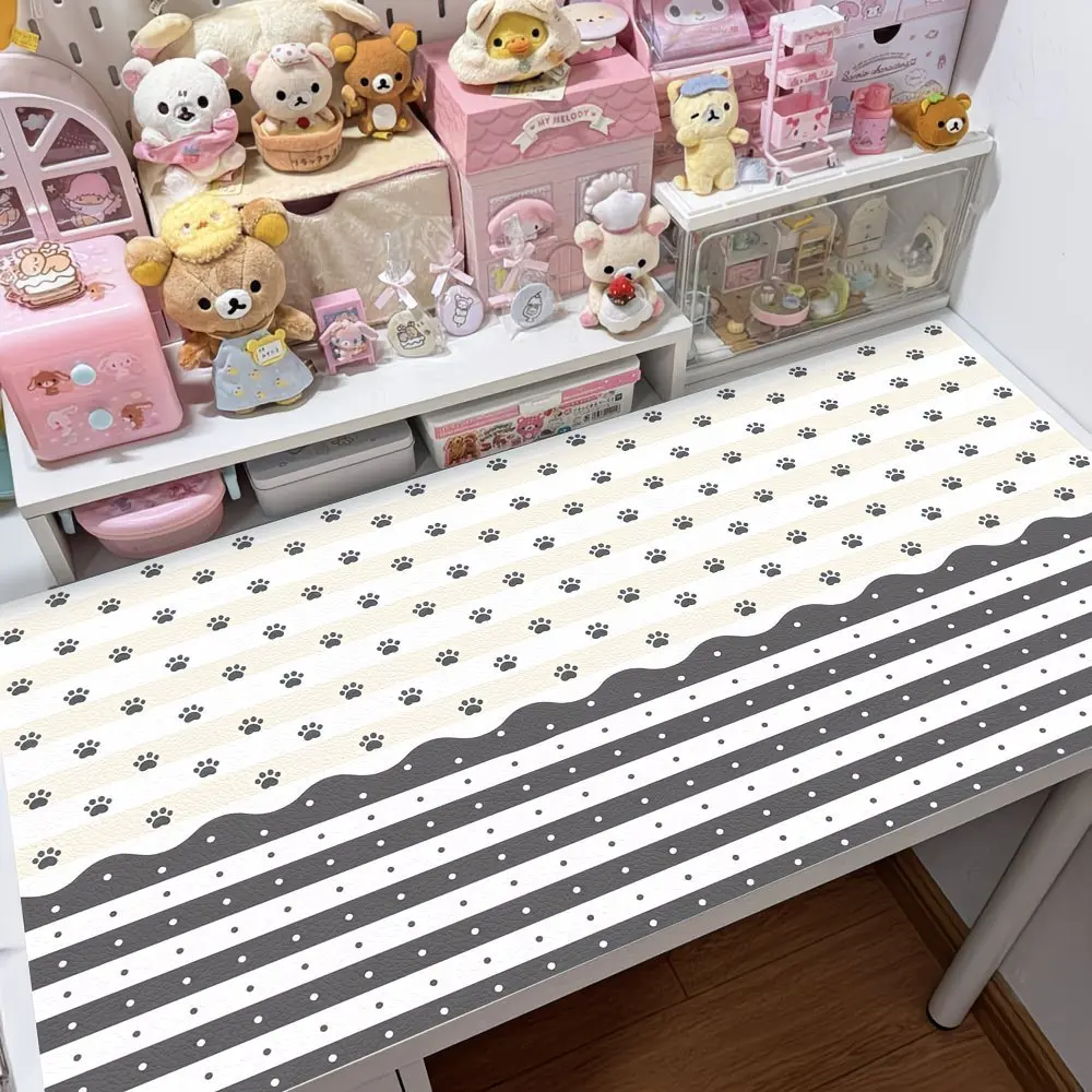 Cute Polka Dot Mouse PU Leather Mousepad Office Desk Mat Mouse Pad Computer Speed Type Carpet Mat Player Laptop Keyboard Cartoon