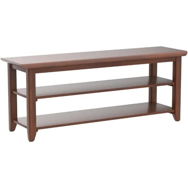 Storage Bench Wooden Shoe Bench Rustic Solid Wood Entryway Bench (Brown,47.2