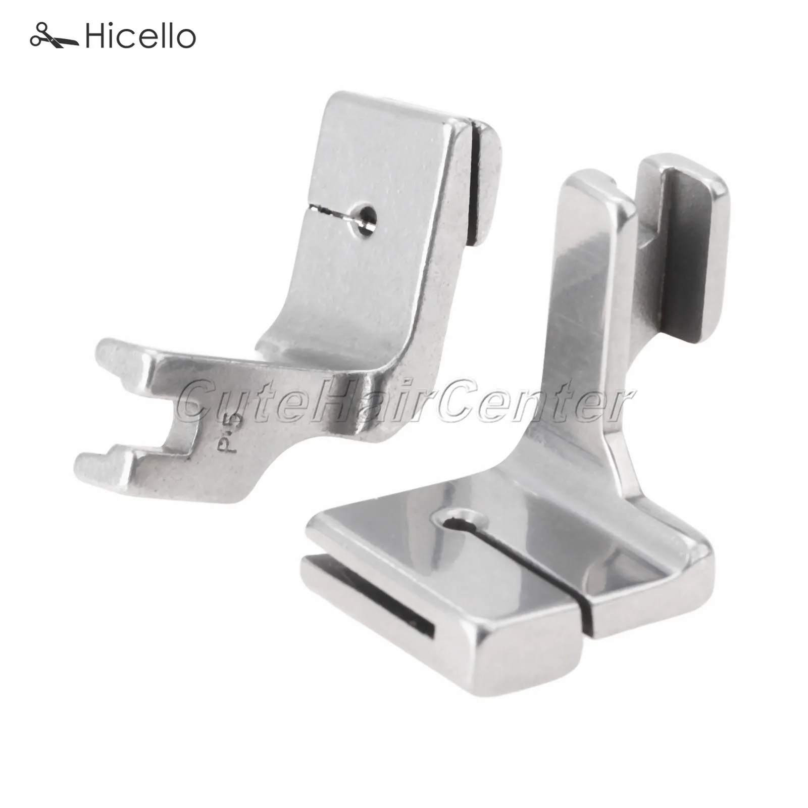 2PCS/set P5+P5W Industrial Flatcar Sewing Machine Wrinkled Foot Steel Presser Wide/Regular Gathering Folding Accessory Hicello