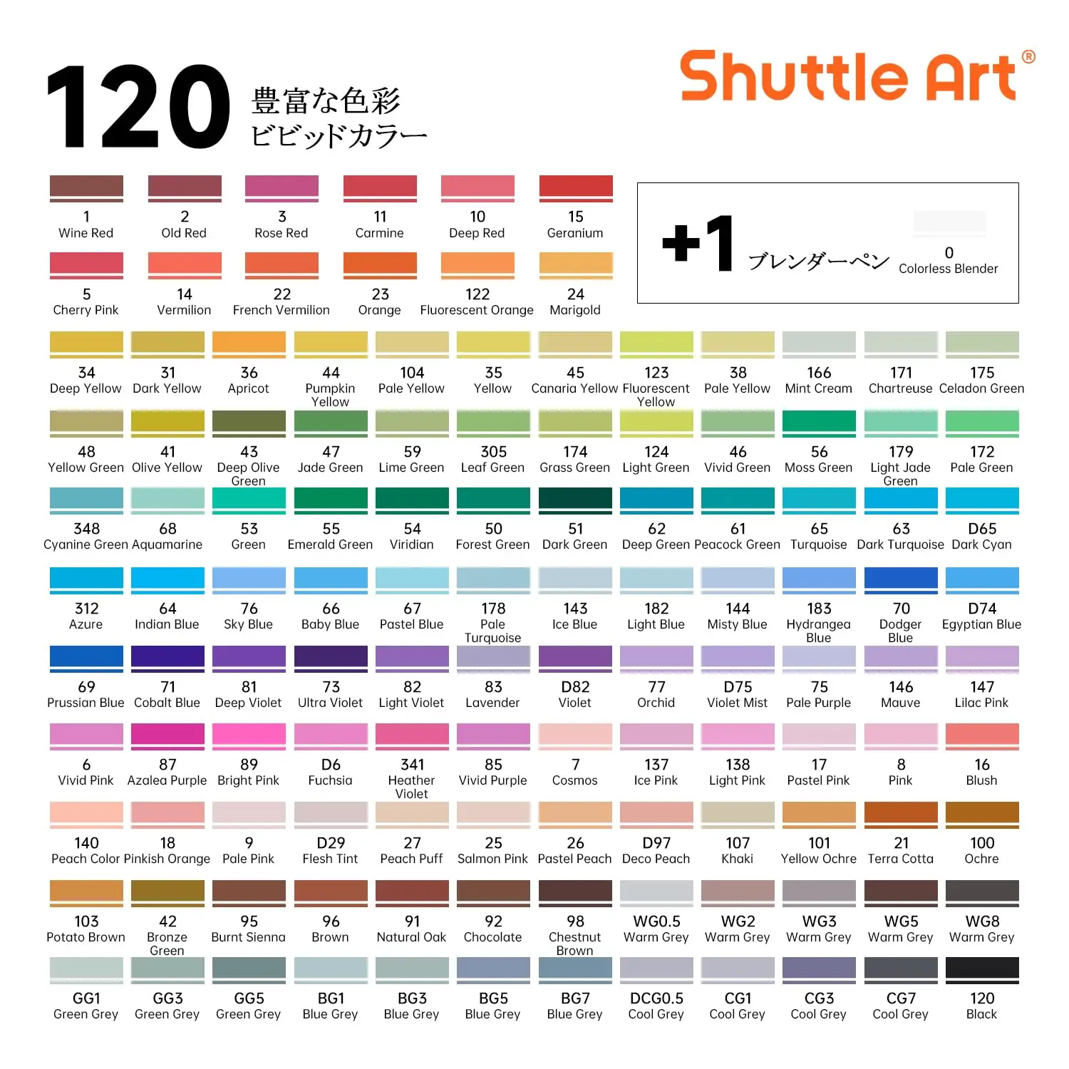 Marker 120 Illustration Color Pen Blender Sketchbook Thick and Fine Carrying Case Perfect for Coloring Art Gift for Adults