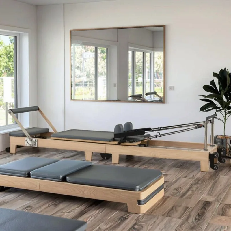 

YTYIN Multi-functional Home Gym Set Multi-functional Industrial Luxury Maple Wood Reformer Machine Pilates Reformers Foldable