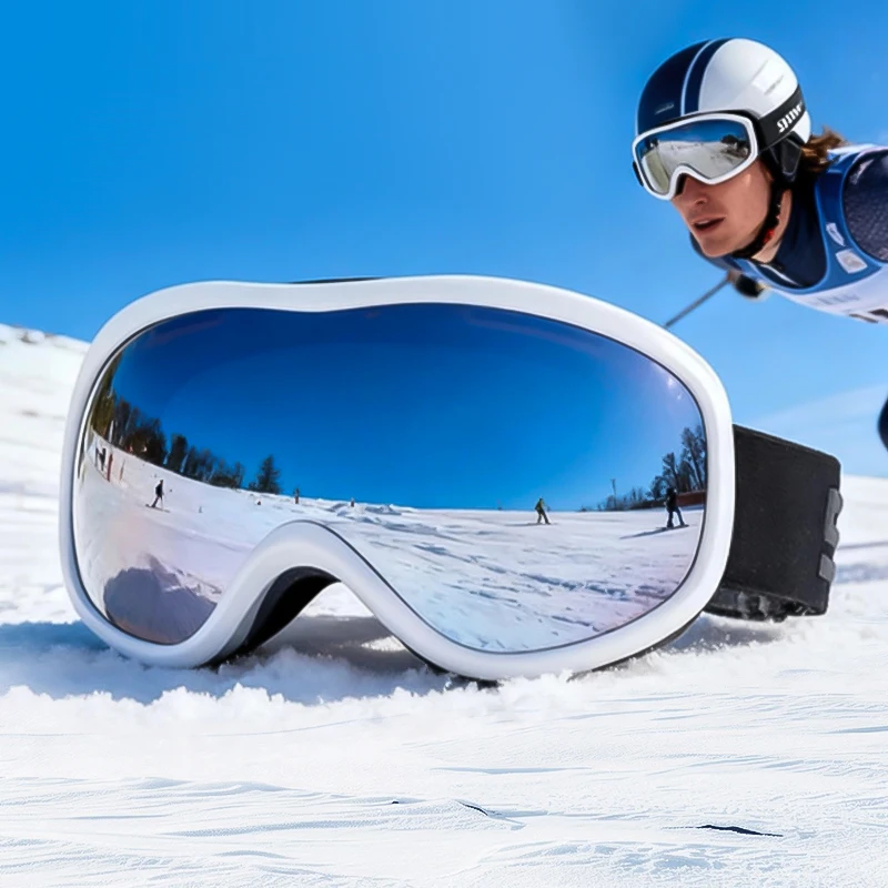 

Double Layers Ski Goggles Large Frame Windproof Snowproof UV400 Sunglasses Anti-Fog Snowboard Glasses Outdoor Skiing Men Women