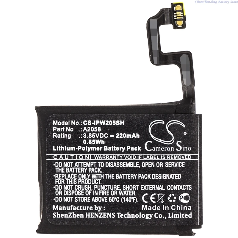 

Cameron Sino 3.85V 220mAh CS-IPW205SH Smartwatch Battery A2058 for Apple iWatch Series 4 40mm,A1975,A1977,A2007 +TOOLS KIT