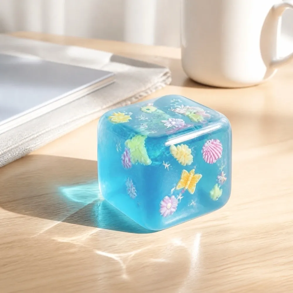 Pinch Toy Super Soft Squishy Toy Squishy Ocean Blocks Glitter Fidget Toy Transparent Slow Rising Sensory Toy Adults