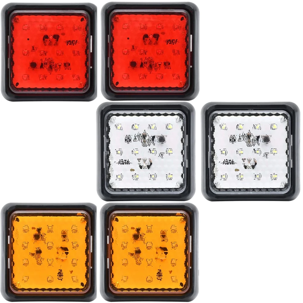 

2pcs12-24V amber light /white light /red light 12 LED taillights brake signal lights fit for cars, trucks, trailers, and trucks