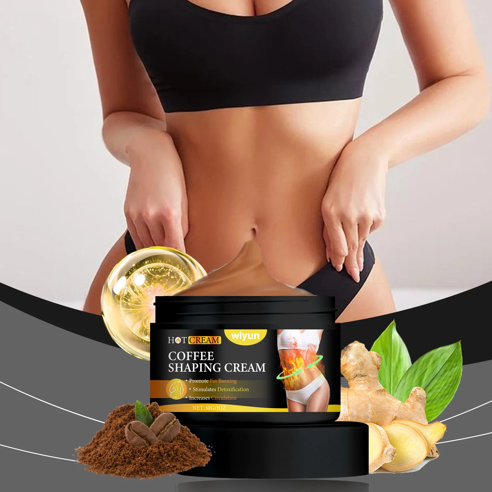 

Fat Burning Cream for Extreme Weight Loss Fitness Moisturizing Firming Cellulite Belly Abdominal Arms Legs Body Massage Cream
