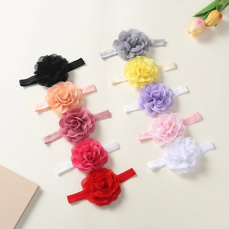 Baby Girl Headbands Socks 2Pcs/Set Sweet Cute Flower Newborn Baby Headband Elastic Hair Bands Hair Accessories