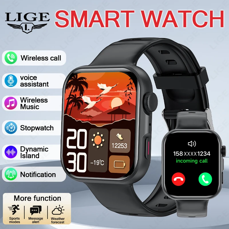 

Мужские умные часы 2026: Новинка с полноэкранным сенсорным дисплеем, низким энергопотреблением, Bluetooth-звонками, водонепроницаемостью, функцией напоминания о звонках, для спорта и фитнеса, также подходят для женщин.