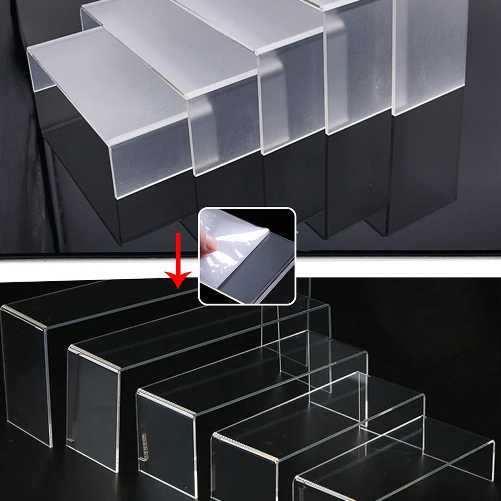 5Pcs Transparent Acrylic Display Stand 18-26cm Clear Retail Display Stands Plinth Designed For Countertops Or Display Cabinets