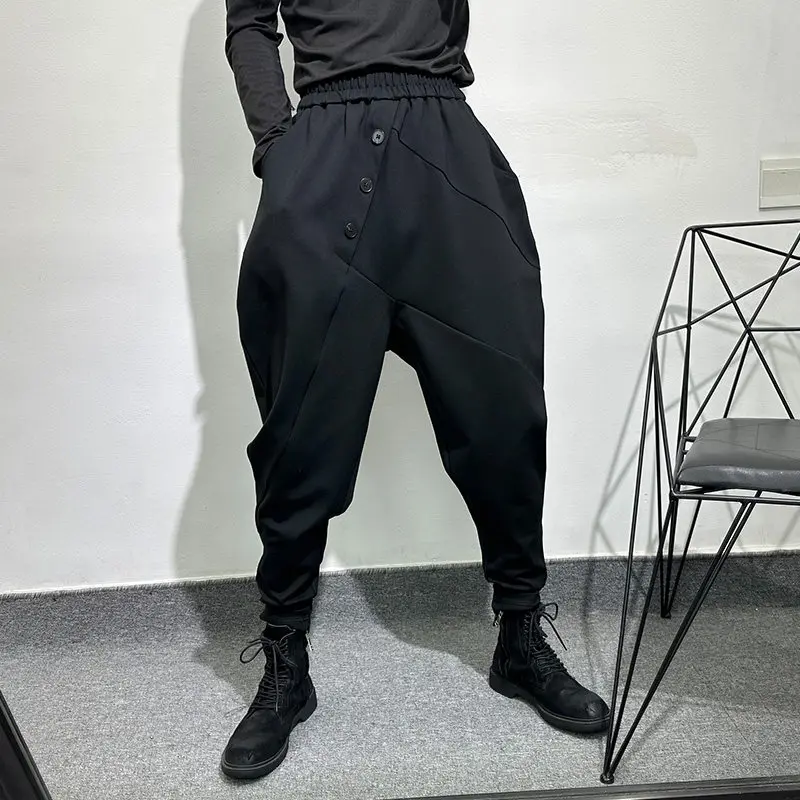 Avant-Garde Fashion Design Retro Fashionable Striped Loose Ankle-Tied Pants Popular Pu Handsome High-Grade Stretch Bloomers