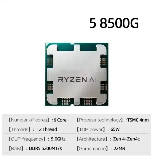 

R5 8500G NEW CPU 3.5-GHz 6-Core 12-Thread Integrated Graphics Processor Suitable for A620/B650M Price including tax