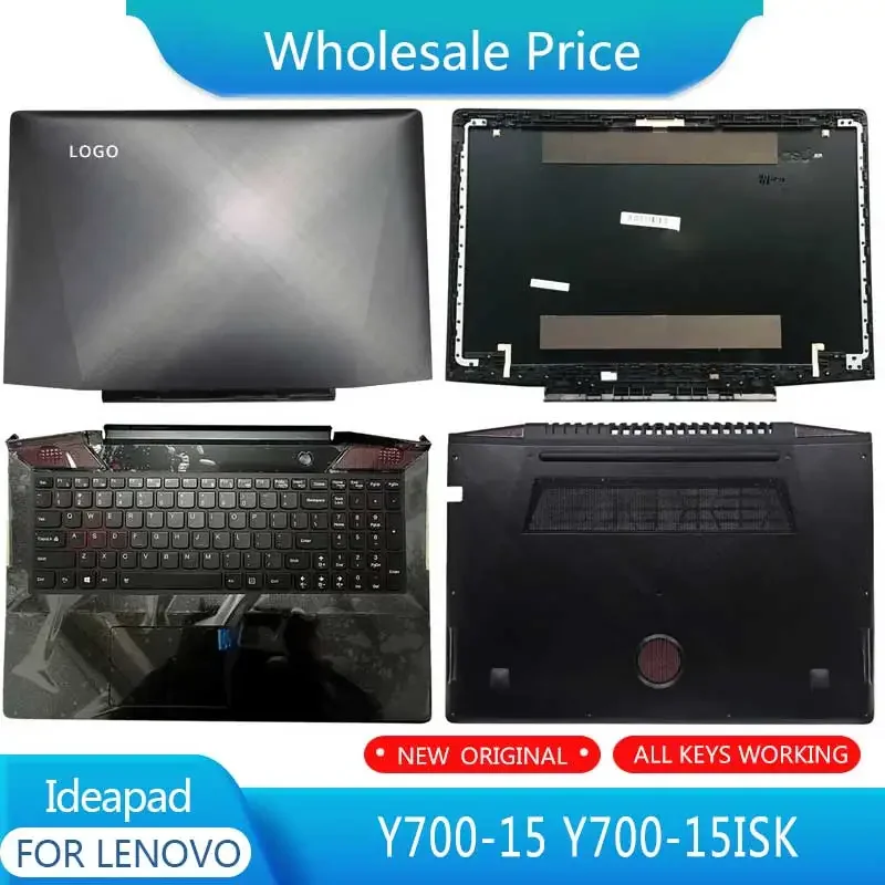 

New For Lenovo Ideapad Y700-15 Y700-15ISK Laptop LCD Back Cover Front Bezel Upper Palmrest Bottom Base Case Keyboard Hinges