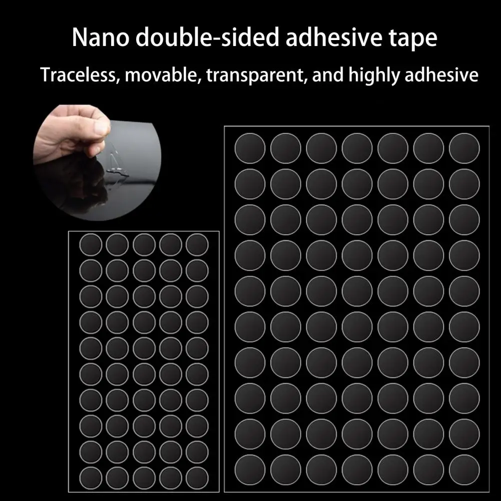 100Pcs 10-25mm Clear Double Sided Sticky Dots High Transparency Strong Viscosity Removable No Trace Widely Used DIY Adhesive Dot