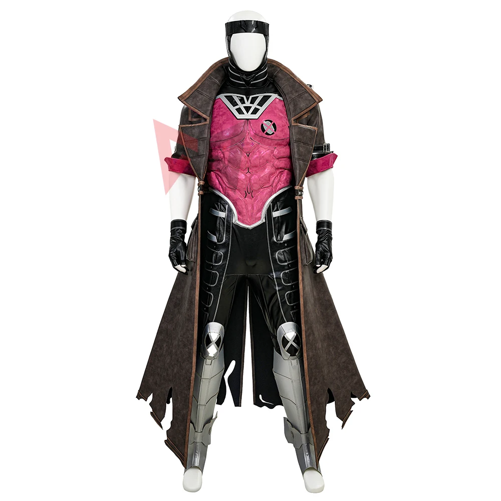 

New Gambit Remy Etienne LeBeau Cosplay Costume Vest Mask Long Jacket Superhero Halloween Outfit Custom Made