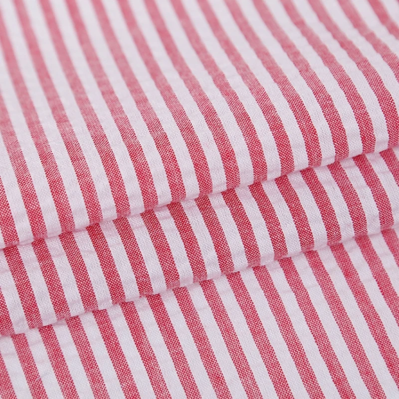 Bubble Plaid Striped Fabric Light Weight Polyester Cotton DIy Sewing Clothes Shirts Casual Wear Handmade Crafts Telas 100X145cm