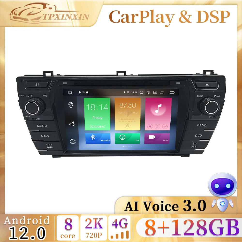 

128GB Android 11.0 For Toyota Corolla 2013 - 2016 Car Radio Multimedia AutoRadio DVD Player Navigation Stereo HeadUnit GPS 2 din